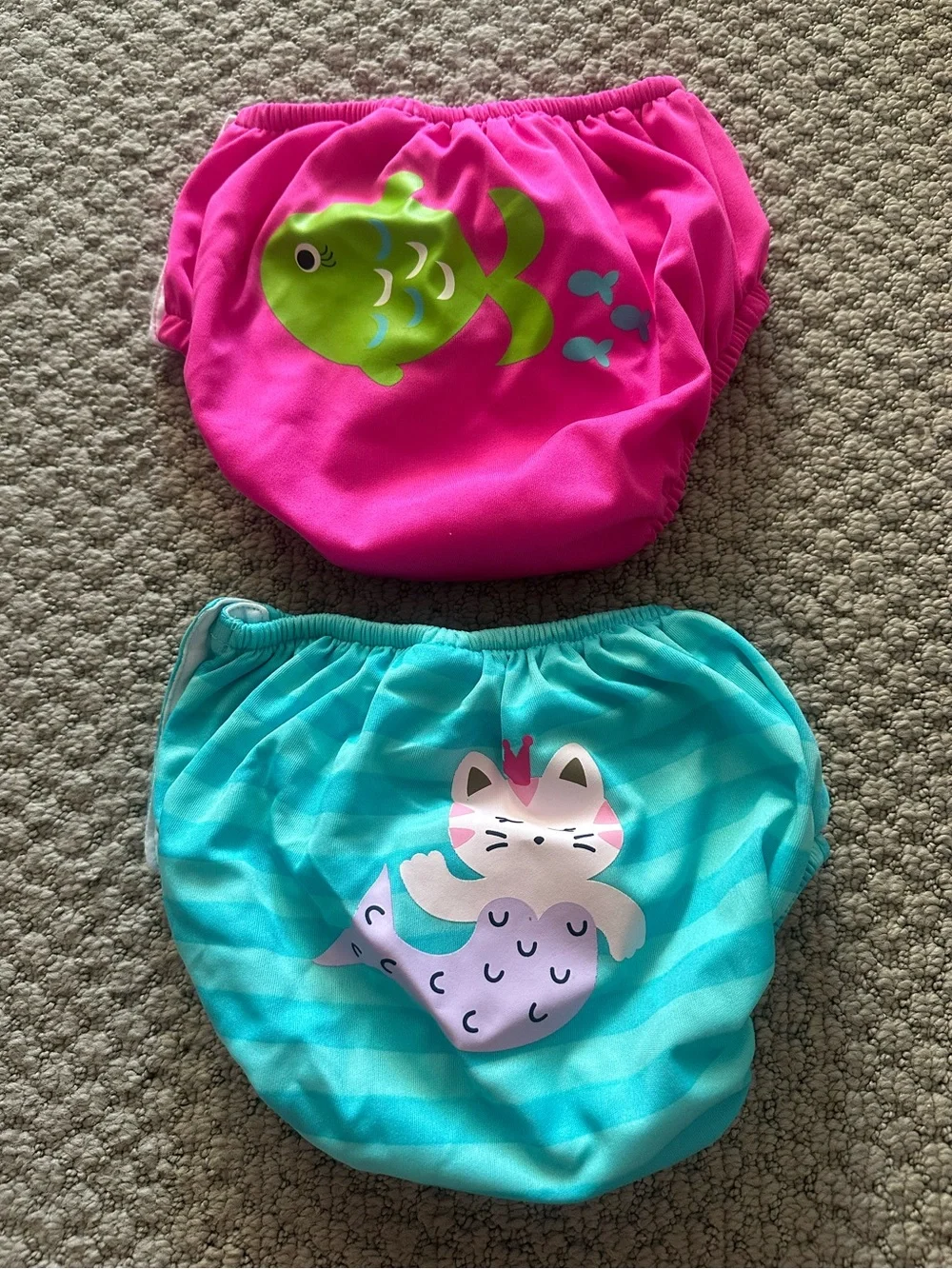 Kiko & Max Pink and Teal Reusable Swim Diaper Covers - Fish & Mermaid Designs